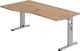 Schreibtisch Bela H650-850xB1800xT1000/800mm Asteiche Freiform R/L C-Fuß
