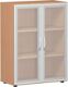 Flügeltürenschrank, NW-Nr.: 9102489016 B800xT420xH1104mm, 3 OH 2 Glastüren Buche
