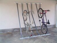 Fahrradständer schräghohe Einstellung 4 Radstände verz.f.Wand-o.Mauerbefest.