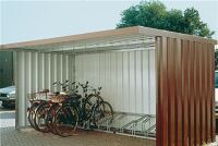 Überdachung Grundeinheit B4300xT2500xH2110 einseit.Flachdach Trapezbl.grauweiß
