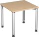 Schreibtisch H680-800xB800xT800mm Ahorndekor ger.Form Rundrohr-Gestell
