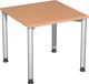 Schreibtisch H680-800xB800xT800mm Buchedekor ger.Form Rundrohr-Gestell