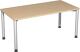 Schreibtisch H680-800xB1600xT800mm Ahorndekor ger.Form Rundrohr-Gestell