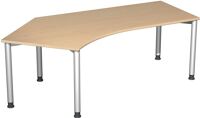 PC-Arbeitstisch H680-800xB2166xT1130/800mm 135° li.Ahorndekor weißalu.