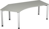 PC-Arbeitstisch H680-800xB2166xT1130/800mm 135° li.lichtgrau weißalu.