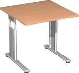 Schreibtisch Cyros H680-820xB800xT800mm Buchedekor ger.Form C-Fuß GERAMÖBEL
