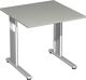 Schreibtisch Cyros H680-820xB800xT800mm lichtgrau ger.Form C-Fuß GERAMÖBEL