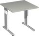 Schreibtisch Cyros H680-820xB800xT800mm lichtgrau ger.Form C-Fuß GERAMÖBEL