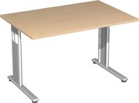 Schreibtisch Cyros H680-820xB1200xT800mm Ahorndekor ger.Form C-Fuß GERAMÖBEL