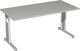 Schreibtisch Cyros H680-820xB1600xT800mm lichtgrau ger.Form C-Fuß GERAMÖBEL