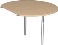 Anbautisch Cyros H680-820xB1200xT1047mm runde Form Ahorndekor silber