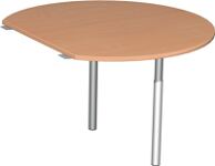 Anbautisch Cyros H680-820xB1200xT1047mm runde Form Buchedekor silber