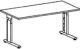 Schreibtisch Cyros H680-820xB1800xT800mm lichtgrau ger.Form C-Fuß GERAMÖBEL