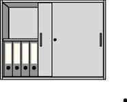 Aufsatzschrank H740xB1000xT420mm 1 Boden m.Schiebetüren lichtgrau