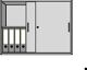 Aufsatzschrank H740xB1000xT420mm 1 Boden m.Schiebetüren lichtgrau