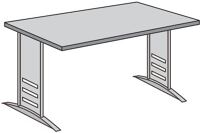Schreibtisch B1200xT800xH680/820mm Gerade Form Buche Gestell silber