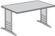 Schreibtisch B1600xT800xH680/820mm Gerade Form Buche Gestell silber