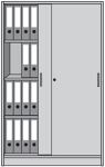 Schiebetürenschrank H1560xB1000xT420mm 3 Böden Buche