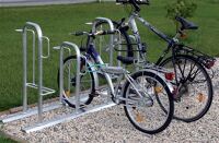 Fahrradständer 10er verz.m.Haltebügel z.Aufschraub.L.2500 zweiseit.Reifen-B.60