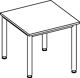 Schreibtisch Sero H685-810xB1600xT800mm lichtgrau ger.Form 4-Fuß-Gestell