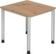 Schreibtisch Sero H685-810xB800xT800mm Asteiche ger.Form 4-Fuß-Gestell