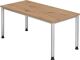 Schreibtisch Sero H685-810xB1600xT800mm Asteichedekor ger.Form 4Fuß-Gestell