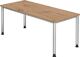 Schreibtisch Sero H685-810xB1800xT800mm Asteiche ger.Form 4-Fuß-Gestell