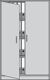 Flügeltürenschrank H1560xB1000xT420mm 3 Bänke alusilber/Buche