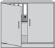 Flügeltürenschrank H820xB1000xT420mm 1 Boden alusilber/Buche