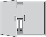 Aufsatzschrank H740xB1000xT420mm 1 Boden m.Flügeltüren alusilber/Buche