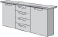 Sideboard H860xB1500xT400mm 2 Türen 2 Schubl.Buche