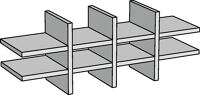 Formulareinsatz in Ordnerhöhe DINA4 lichtgrau f.Sideboard B.1500mm