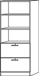 Schrank H2004xB800xT420mm weiß/Eiche 2 Hängeregistraturen Knaufgriff abschl.