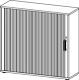 Rollladenschrank H1100xB1200xT400mm lichtgrau/silber Rolllade silber