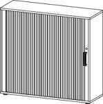Rollladenschrank H1100xB1200xTmm weiß/silber Rolllade silber