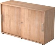 Schiebetürenschrank H748xB1200xT400mm Nussbaumdekor 2 OH 2 Türen Relinggriff
