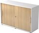 Schiebetürenschrank H748xB1200xT400mm weiß/Eichedekor 2 OH 2 Türen Relinggriff