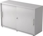 Schiebetürenschrank H748xB1200xT400mm lichtgrau 2 OH 2 Türen Relinggriff