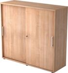 Schiebetürenschrank H1100xB1200xT400mm Nussbaumdekor 3 OH 2 Türen Relinggriff