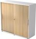 Schiebetürenschrank H1100xB1200xT400mm weiß/Eichedekor 3 OH 2 Türen Relinggriff
