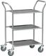 Servierwagen 3 Tabletts L610xB430mm Laminat grau Gestell STA weiß-aluminium