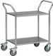 Servierwagen 2 Böden L665xB450mm Holzwerkstoff grau Gestell STA weiß-aluminium