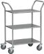 Servierwagen 3 Böden L665xB450mm Holzwerkstoff grau Gestell STA weiß-aluminium