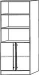 Schrank H2004xB800xT420mm lichtgrau 2 Türen H.1270mm Stangengriff