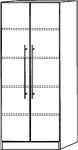 Schrank H2004xB800xT420mm Buche 2 Türen Stangengriff