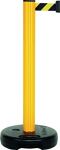 Gurtpfosten einfach D83xH970mm gelb Gurt schwarz/gelb Fuß befüllbar VIA GUIDE