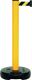 Gurtpfosten einfach D83xH970mm gelb Gurt schwarz/gelb Fuß befüllbar VIA GUIDE
