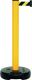 Gurtpfosten einfach D83xH970mm gelb Gurt schwarz/gelb Fuß befüllbar VIA GUIDE
