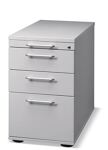 Standcontainer Belo H720-760xB428xT800mm grau 2Schubl.1 Ausz.f.Hängeregistratur