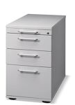 Standcontainer Belo H720-760xB428xT800mm grau 2Schubl.1 Ausz.f.Hängeregistratur